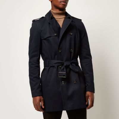 Navy traditional water resistant mac